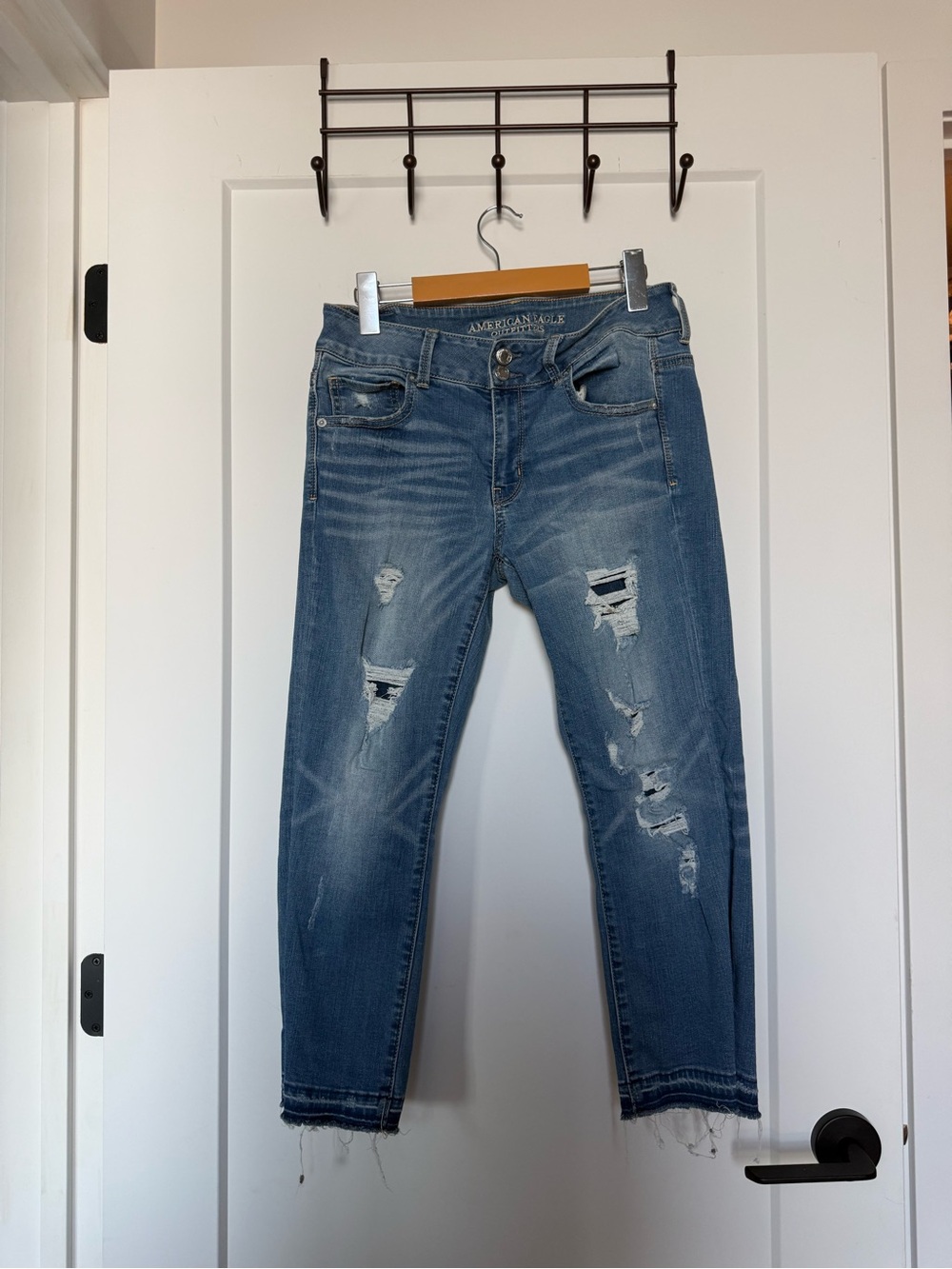 American Eagle Outfitters Ripped Artist Crop Jeans